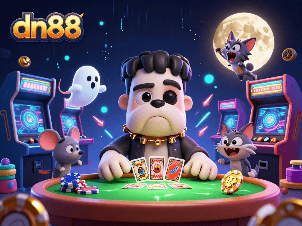 Experience thrilling gameplay with dn88's vibrant casino scene featuring unique characters and dynamic elements.