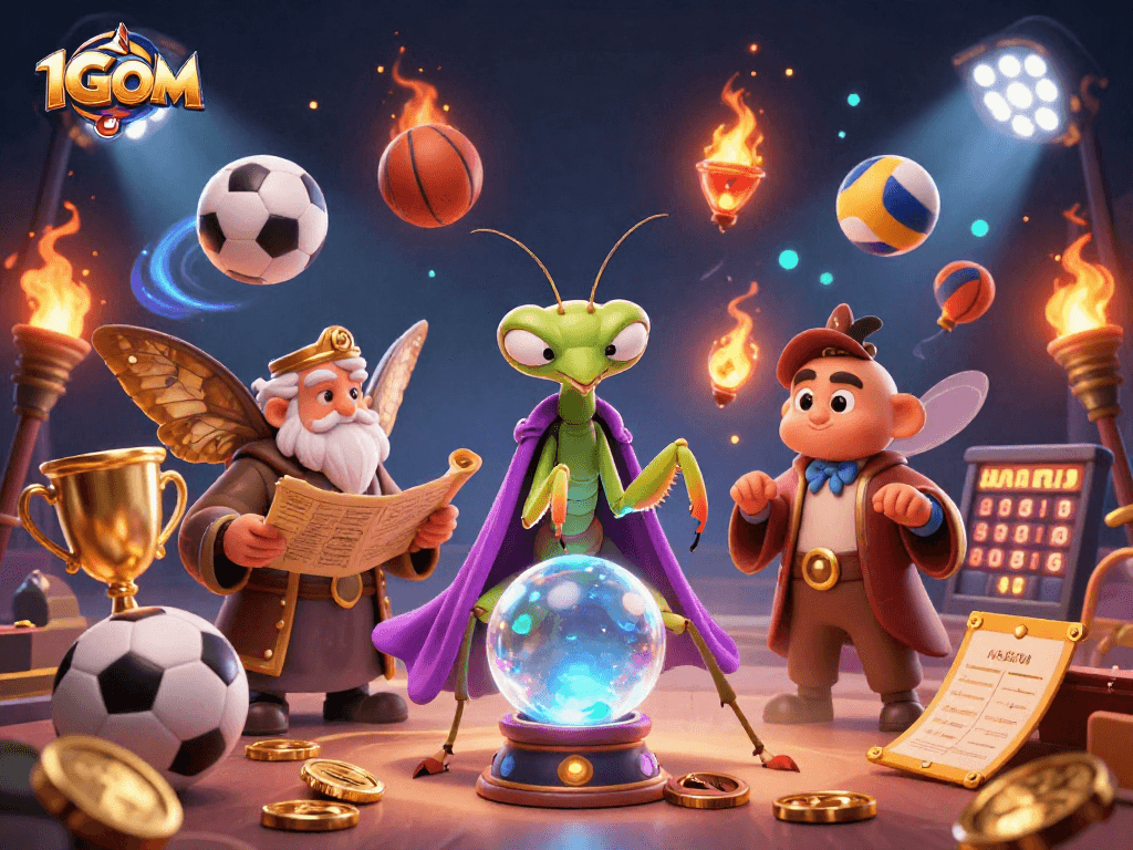 Engage with the thrilling world of 1GOM sports betting featuring dynamic characters and game elements.