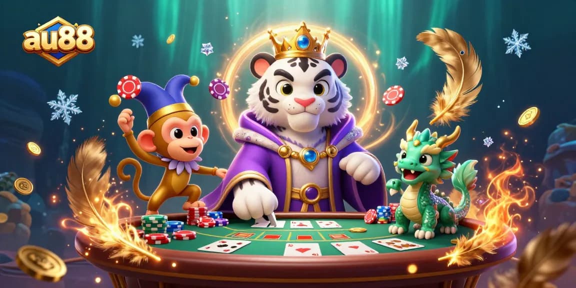 Join the excitement at AU88: Play poker and meet our dynamic casino characters.