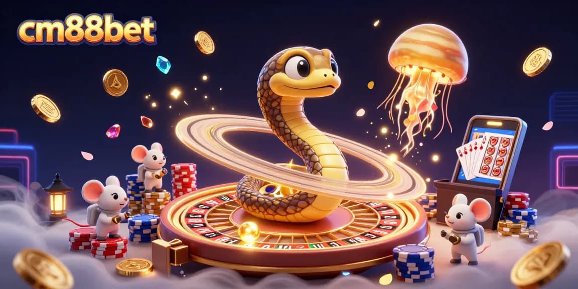 Experience the thrill of cm88bet with dynamic bets and cosmic casino elements in an engaging 3D scene.