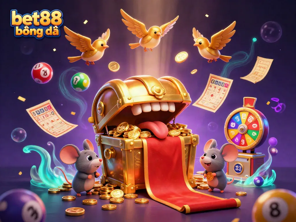 Engage with bet88 bóng đá by exploring a vibrant 3D world filled with lottery excitement and animated treasure.