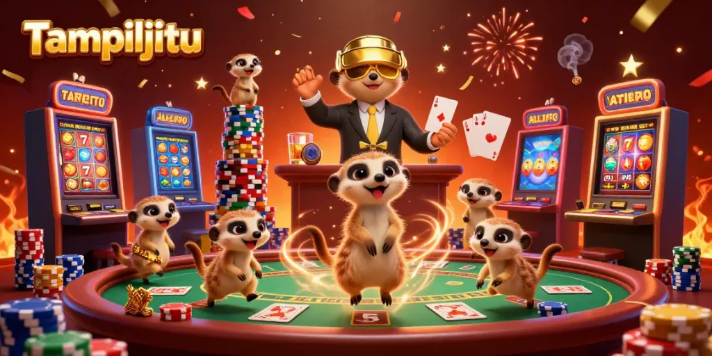 Experience thrilling wins at Tampiljitu with an engaging meerkat casino scene that highlights exciting slot action.