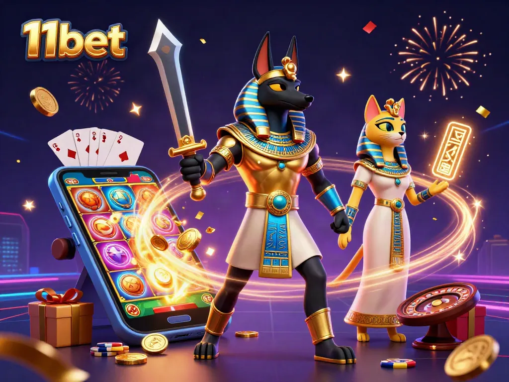 Play colorful slot games and experience 11bet's vibrant casino atmosphere with ancient Egyptian themes.
