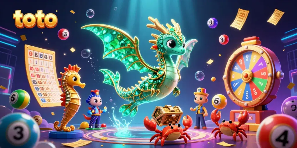 Experience thrilling new toto games with a magical sea dragon and vibrant animated elements!