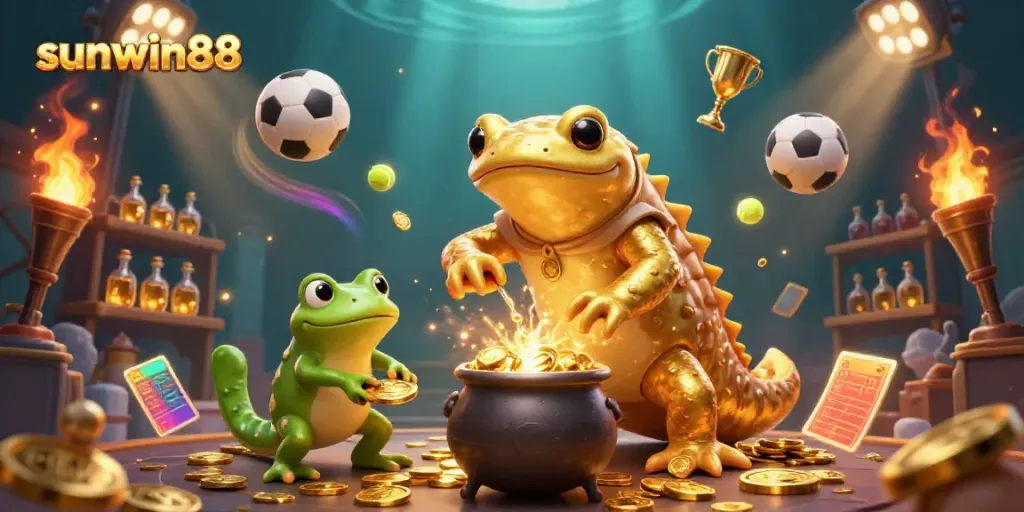 Win big with sunwin88 while a golden salamander alchemist transforms metal into golden opportunities.