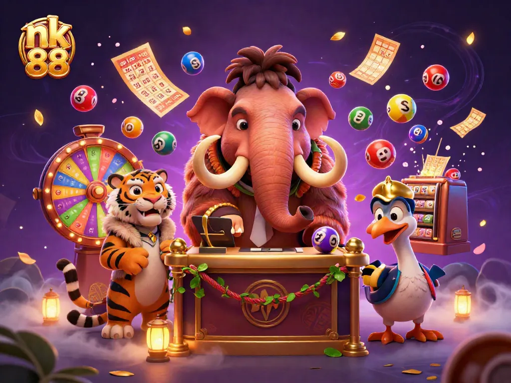 Experience the thrill at nk 88 with vibrant games and exciting characters in a lively casino scene.