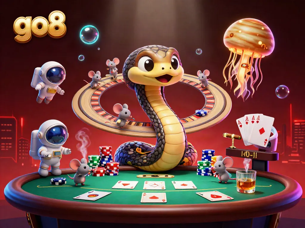 Experience thrilling bets with go8 in a vibrant casino scene featuring cosmic elements.