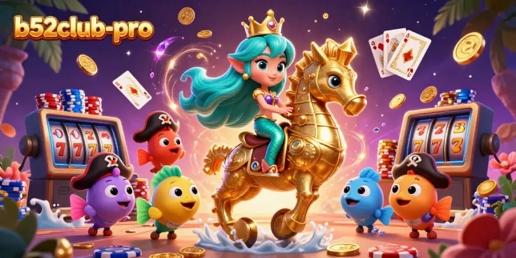 Experience thrilling adventures with b52club-pro, featuring a mermaid princess and casino games.