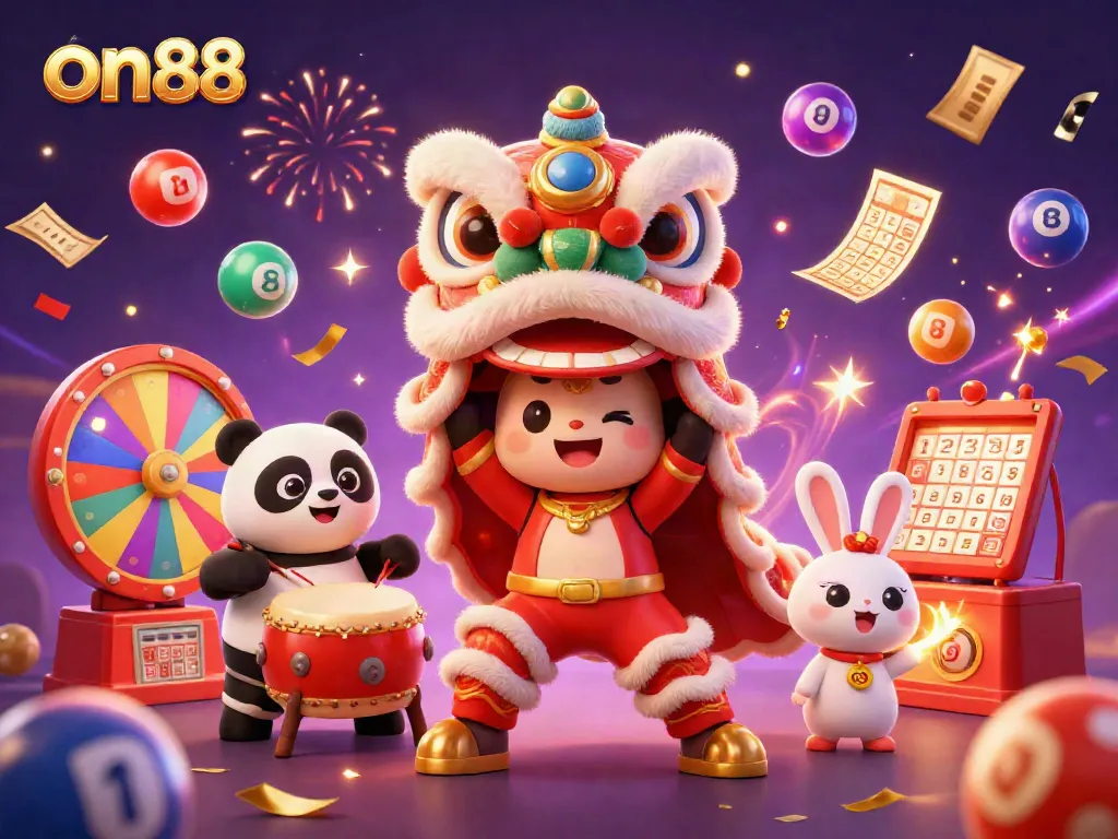 Engage in thrilling games at on88 gaming platform surrounded by festive elements.