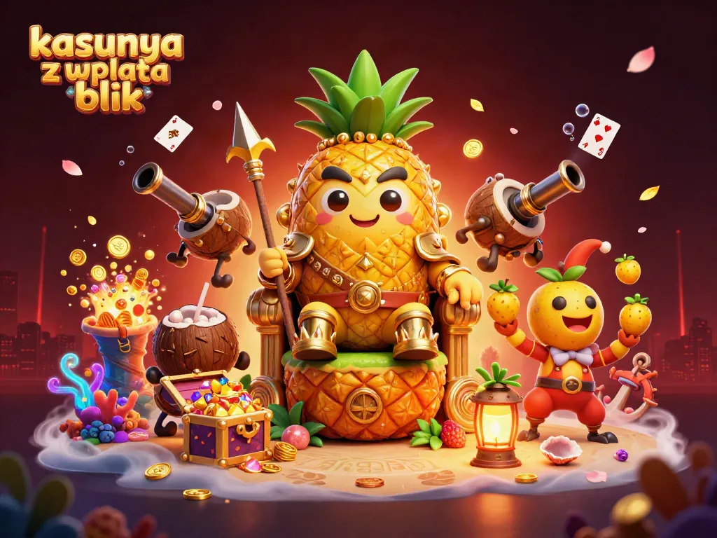 Experience kasyna z wplata blik with vibrant 3D illustration of casino royalty and playful characters.