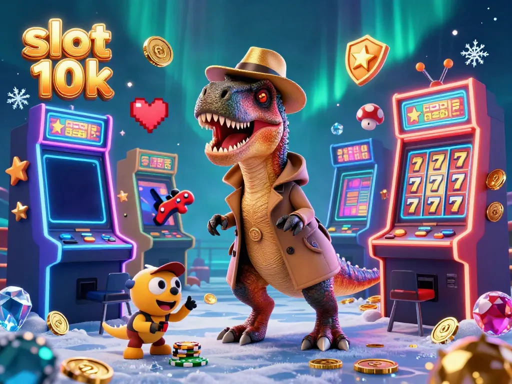 Spin the exciting slot 10k machines surrounded by playful dinosaurs and colorful gaming elements.