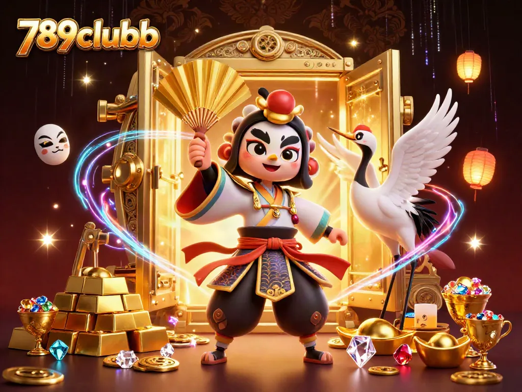 Immerse in the thrilling 789clubb experience with a vibrant 3D casino scene featuring legendary game elements.