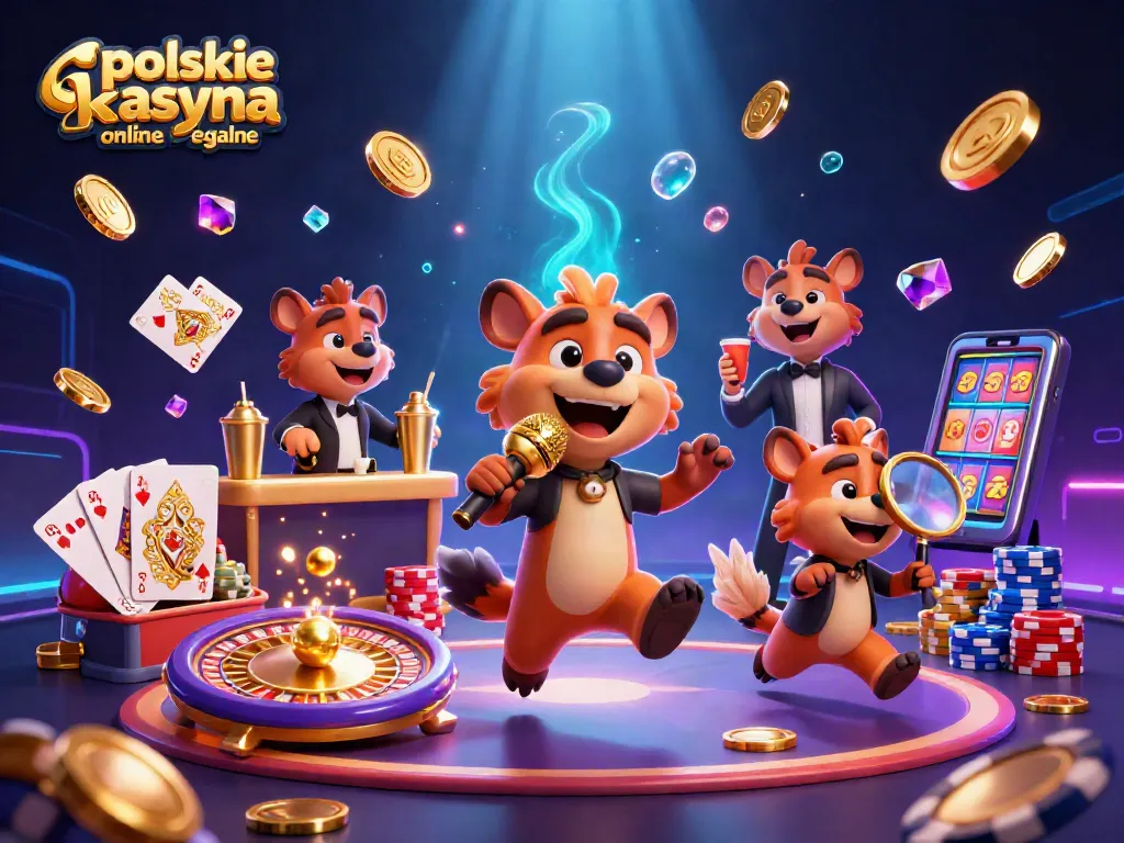 Experience polskie kasyna online legalne with lively hyena characters in a vibrant casino scene.