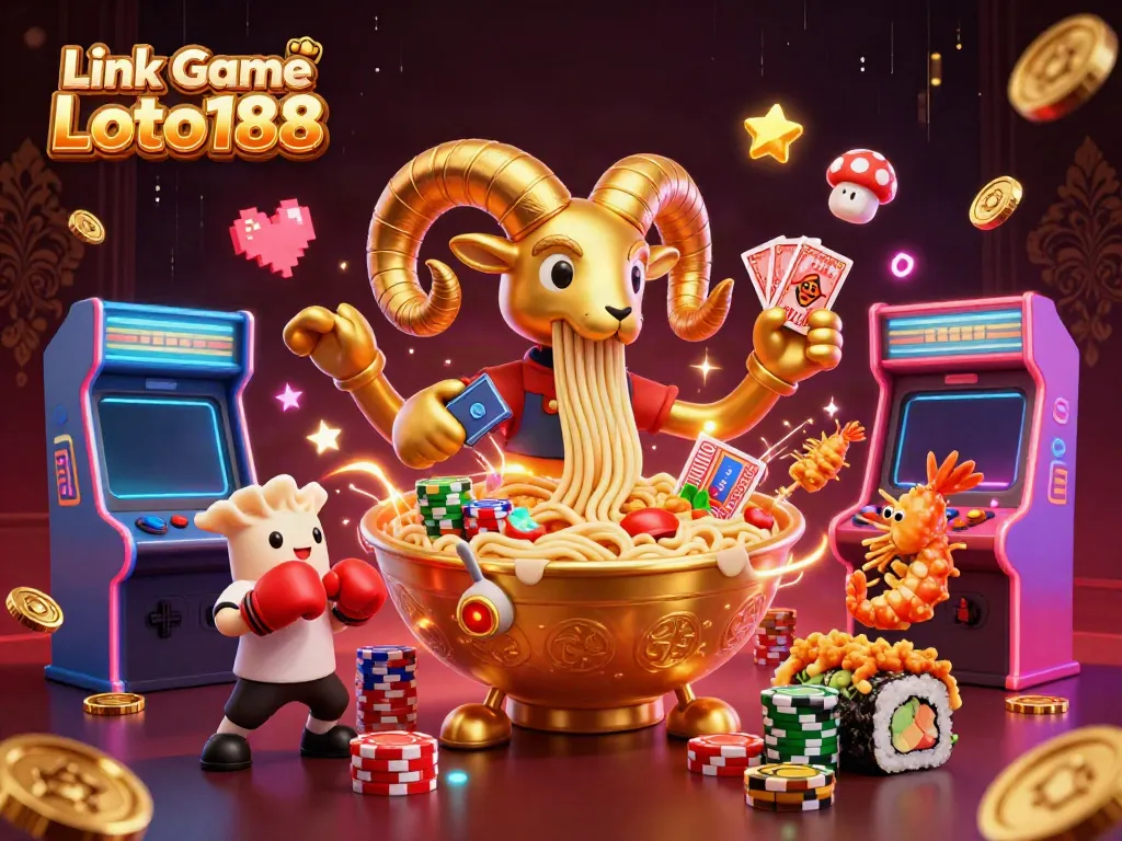 Experience the excitement of Link Game Loto188 with dynamic casino characters and vibrant gaming elements.