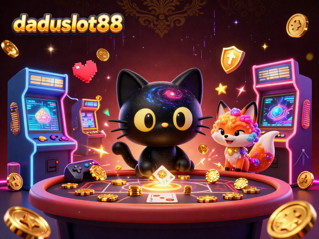 Taruhan di daduslot88 dengan kucing lubang hitam 3D dan efek kasino menarik.