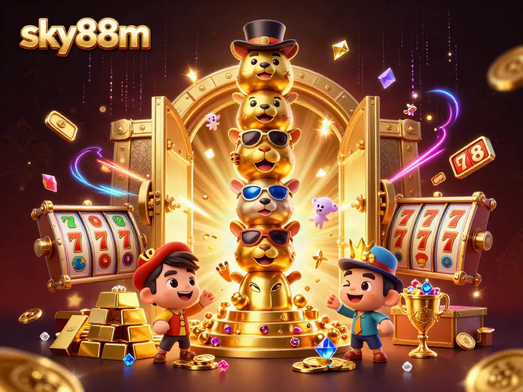 Engage with sky88m's vibrant casino experience, featuring dynamic characters and rich game elements.