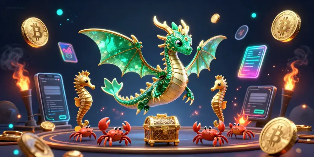 Join sunwin-pro in this vibrant 3D casino scene filled with sea dragons and crypto coins!