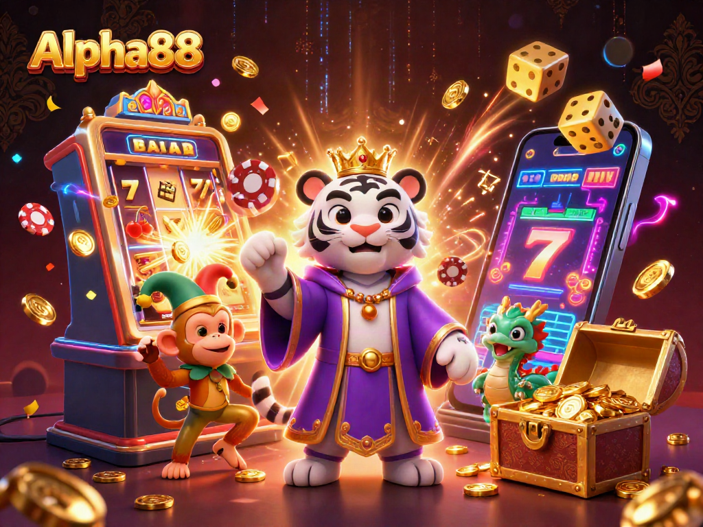 Experience exciting gameplay at Alpha88 with vibrant 3D characters and captivating casino scenes.