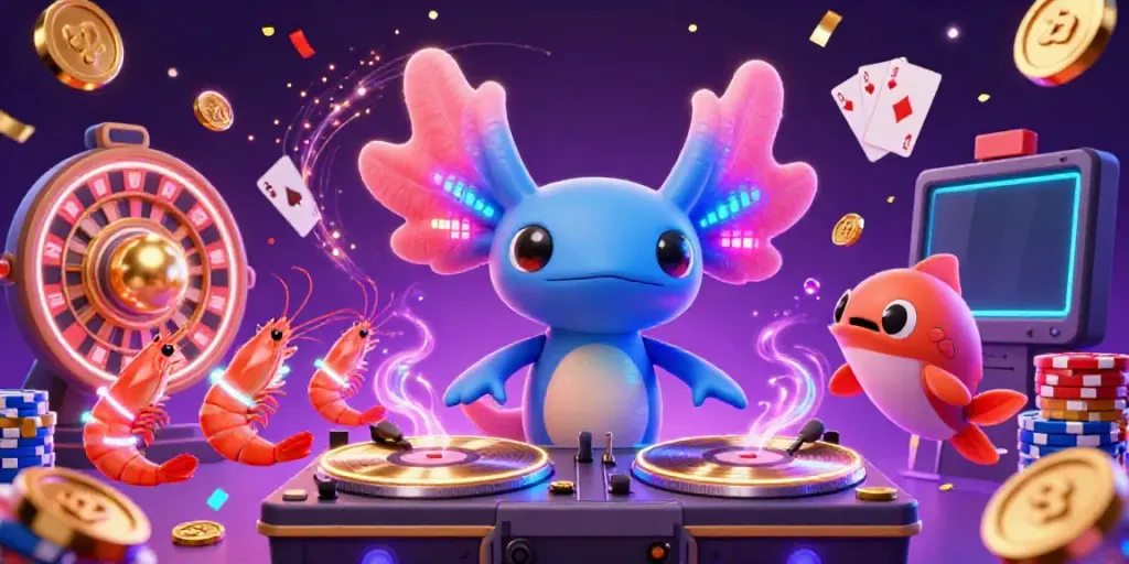Spin the reels with sunwin-pro and experience vibrant casino excitement with a colorful axolotl DJ.