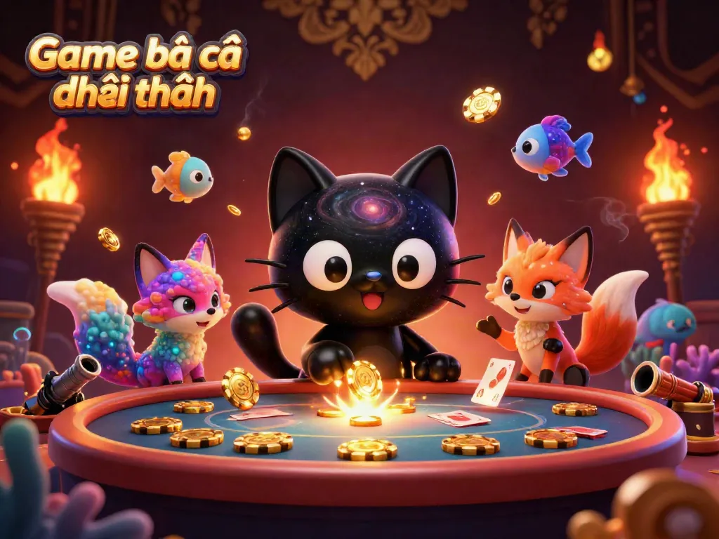 Engage in thrilling Game bắn cá đổi thưởng with colorful underwater elements and dynamic characters.