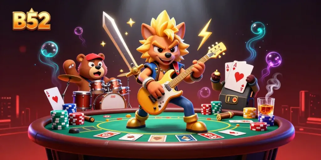 Experience B52's thrilling casino atmosphere with vibrant characters and interactive gaming elements.