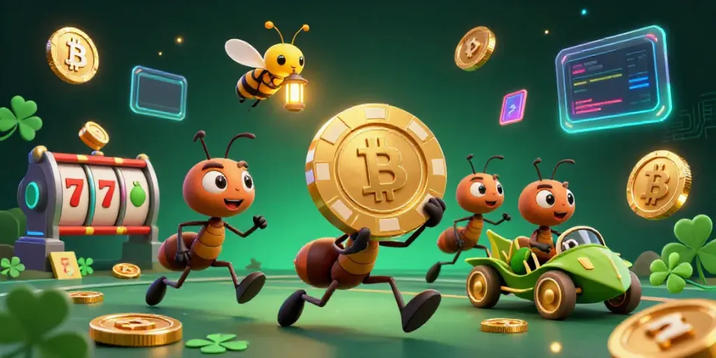 Watch ants execute a heist with a giant poker chip in a 789lub-pro themed casino scene.