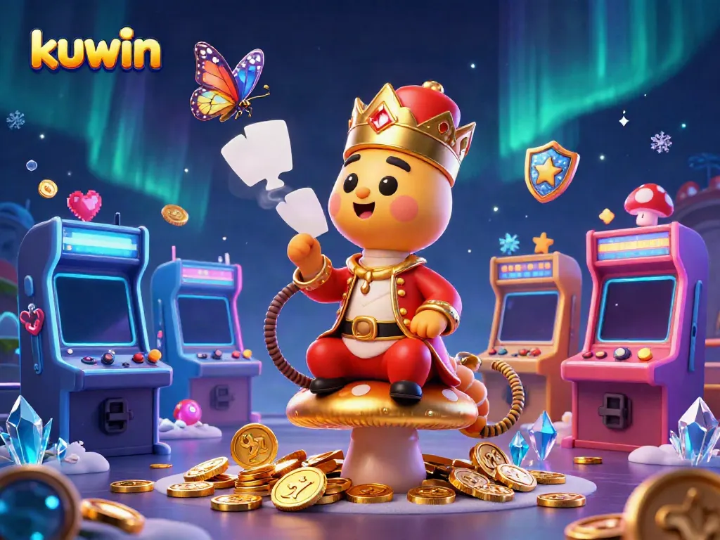 Experience exciting gaming adventures with kuwin in a vibrant casino-themed illustration.