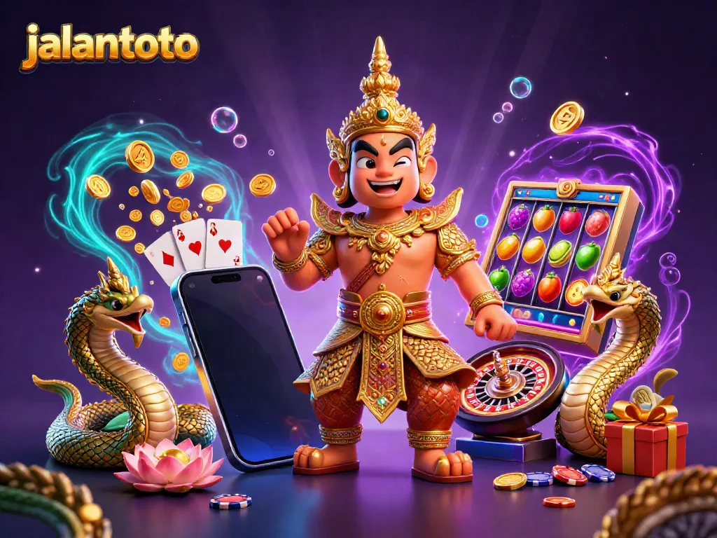 Spin to win with jalantoto, featuring a vibrant slot game scene with captivating characters.