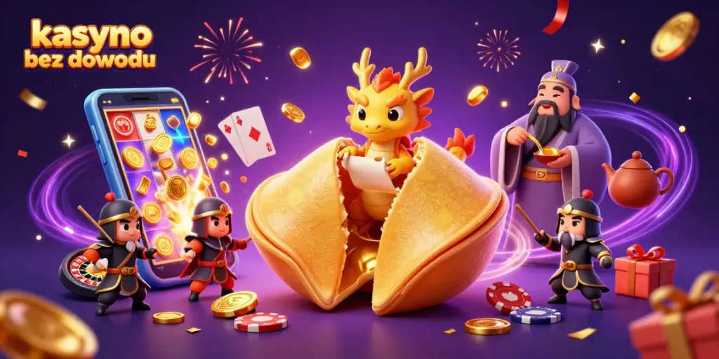 Experience kasyno bez dowodu with a festive 3D scene of characters celebrating winning fortunes in digital games.