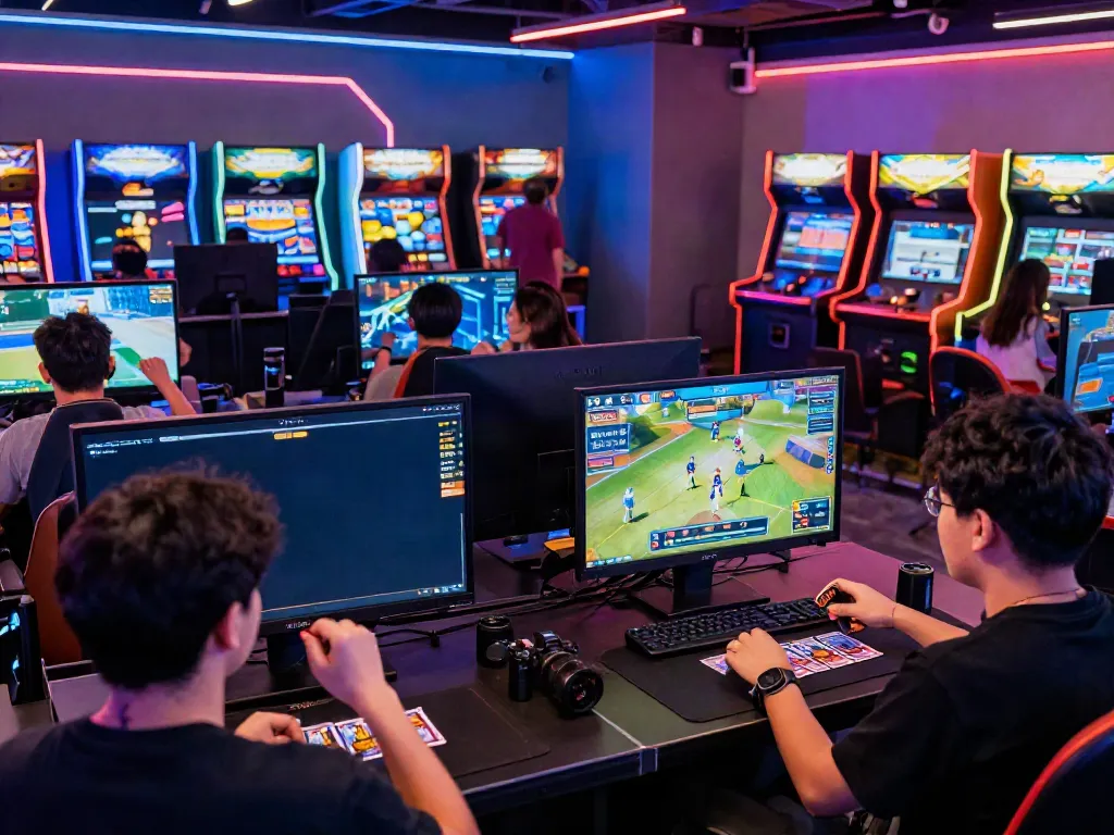 Players enjoying various games at the hitclub online gaming hub.