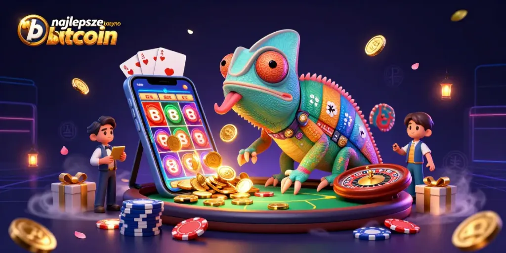 Experience the thrilling najlesze kasyno bitcoin scene with dynamic gaming elements and vibrant characters.